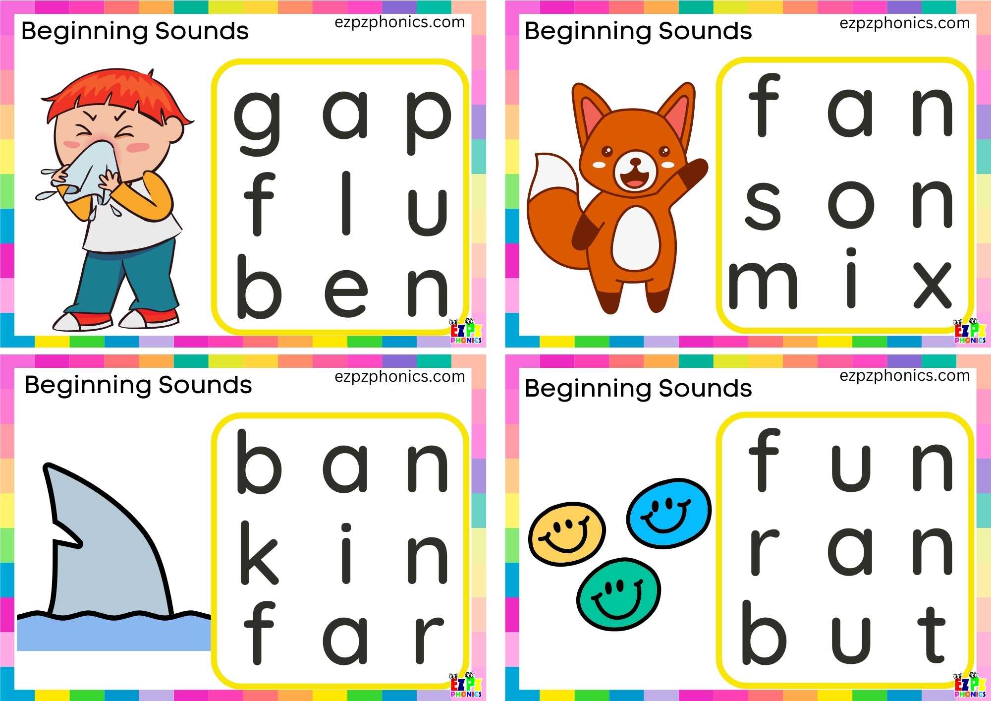 Letter F Word Search Card 1